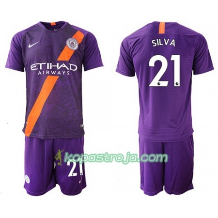 Billiga Fotbollströjor Manchester City Silva 21 Barn Tredje tröja 2018/19 Kortärmad
